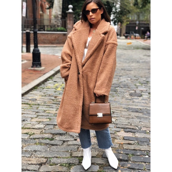 🆕Lorna Nude Tan Long Teddy Coat - Picture 7 of 8